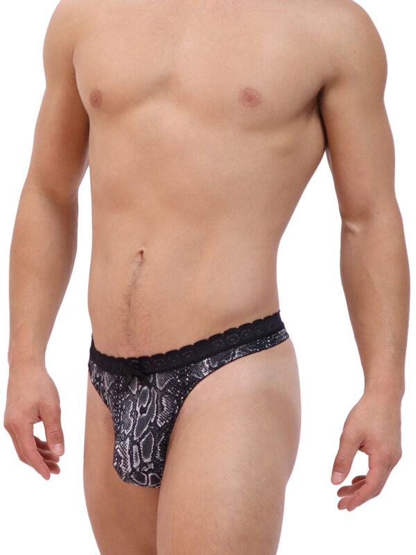 Men's Wild Side Snake Print Thong Panty - Kuva 4