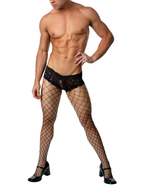 Men's Fishnets and Lace Panty with Heels - Bild 2