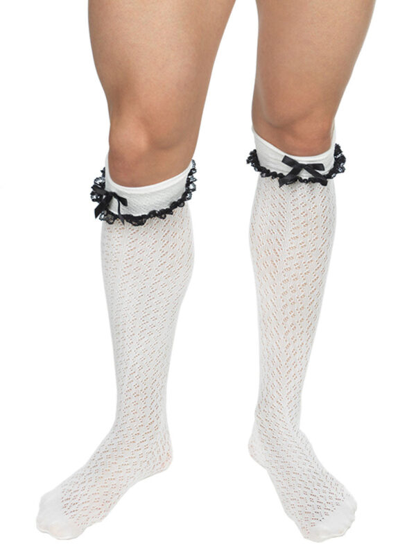 Women's Delicate Crochet Knit Knee-High Socks