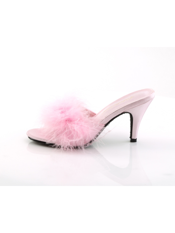 Elegant Pink Marabou Slip-On Heels for Women - Bild 4