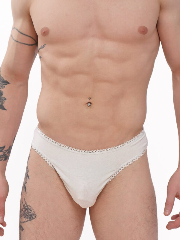 Men's Organic Cotton Picot Thong - Eco-Friendly Comfort - Kuva 3