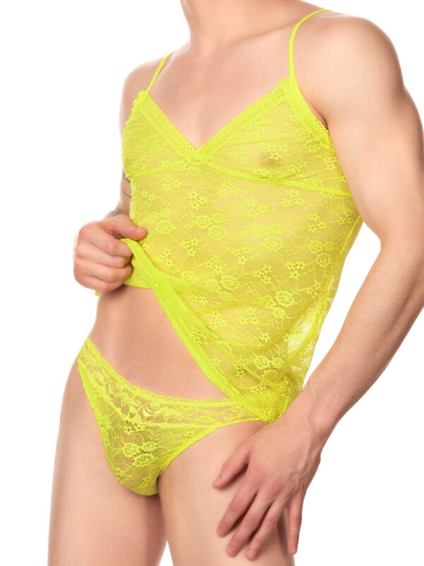 Men's Neon Yellow Turbo Lace Camisole - Image 4