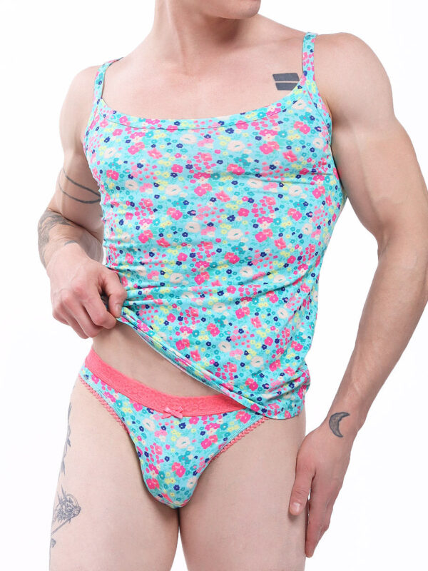 Men's Floral Garden Tank Top and Brief Set