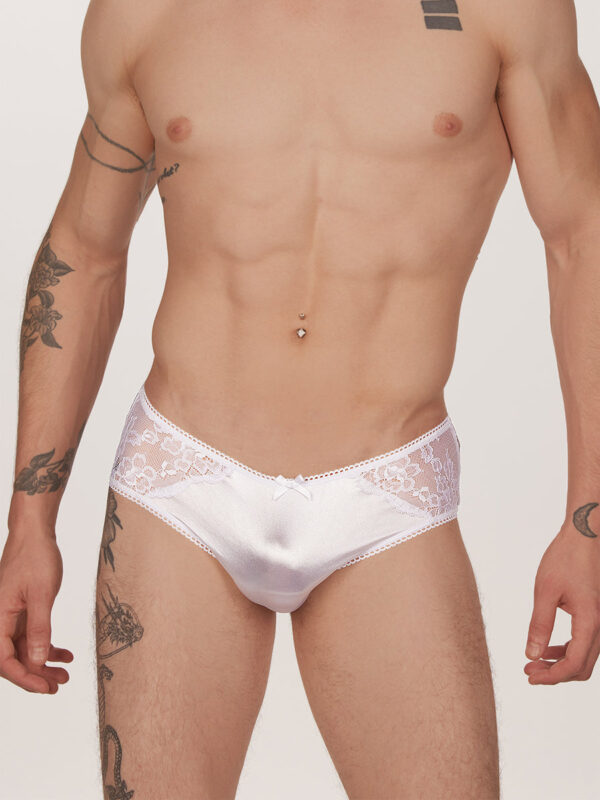 Men's Couture Satin & Lace Hipster Underwear