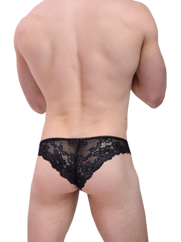 Men's Luxe Satin & Lace Cheekster Briefs - Afbeelding 2