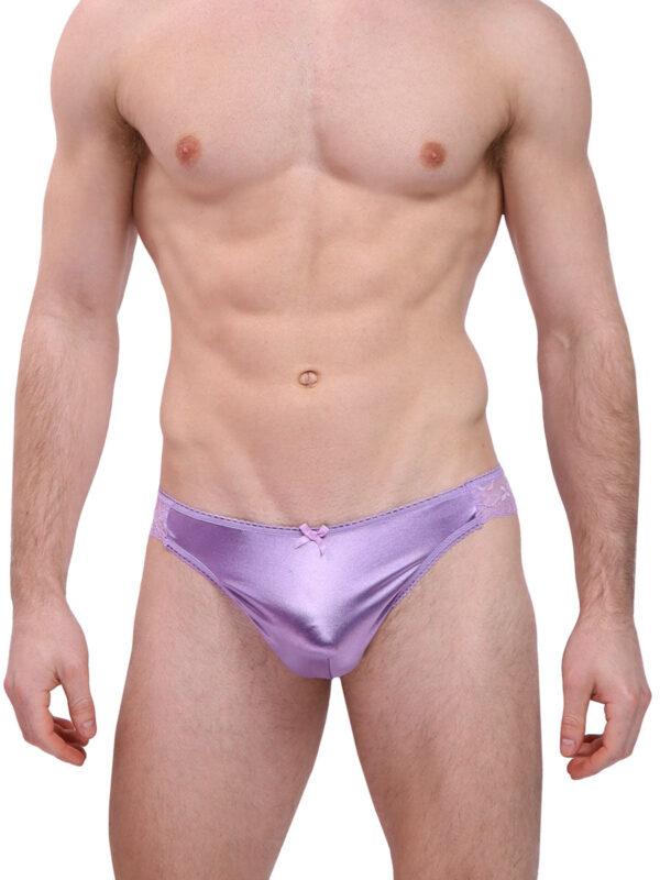 Men's Luxe Satin & Lace Cheekster Briefs - Afbeelding 5