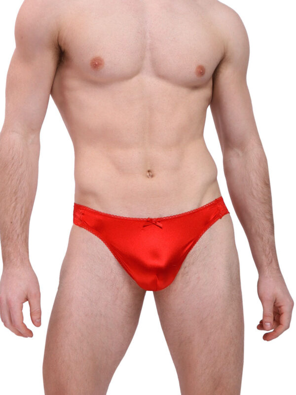 Men's Luxe Satin & Lace Cheekster Briefs - 이미지 3