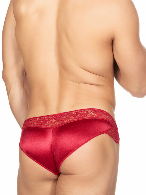 Men's Satin Cheeky Panty with Lace Trim - Kuva 8