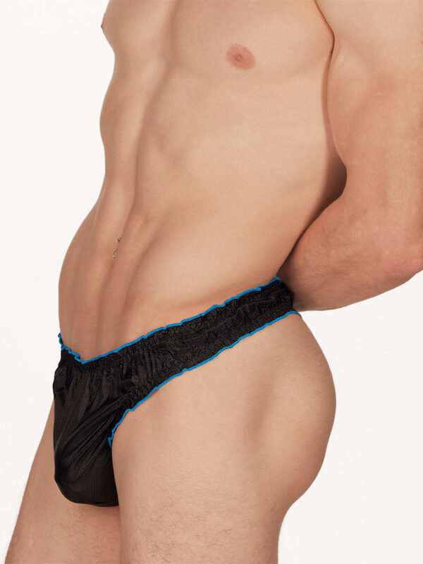 Men's Rip-Stop Ruffle Edge Thong - Stylish & Comfortable