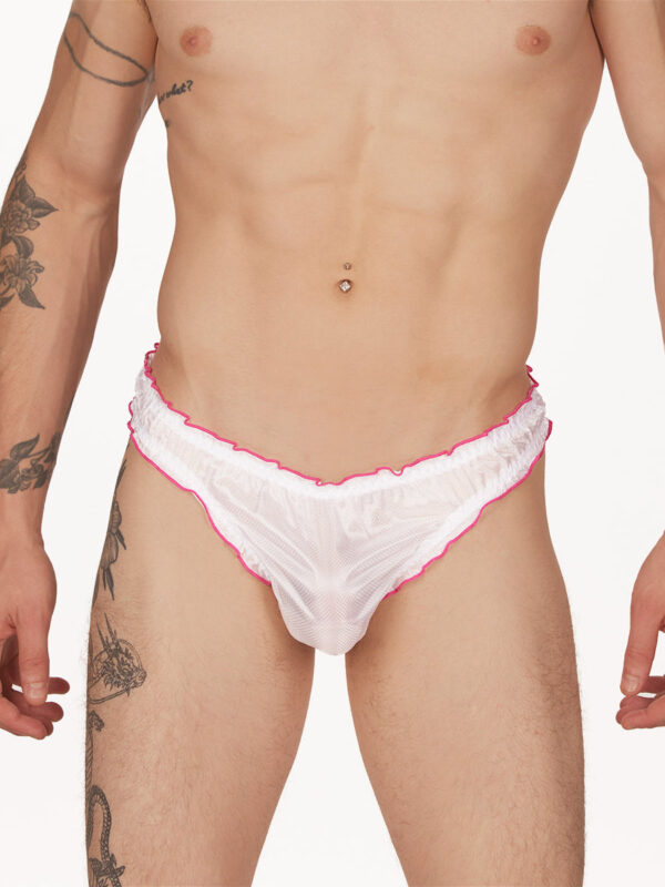 Rip-Stop Ruffle Edge Men's Thong Underwear - Image 3