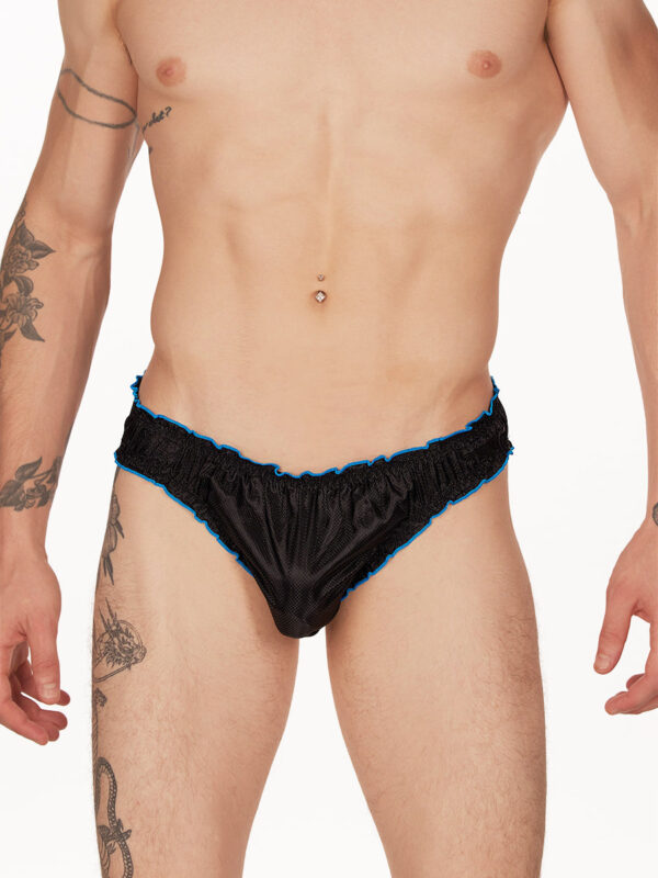 Men's Rip-Stop Ruffle Edge Panty in Vibrant Blue