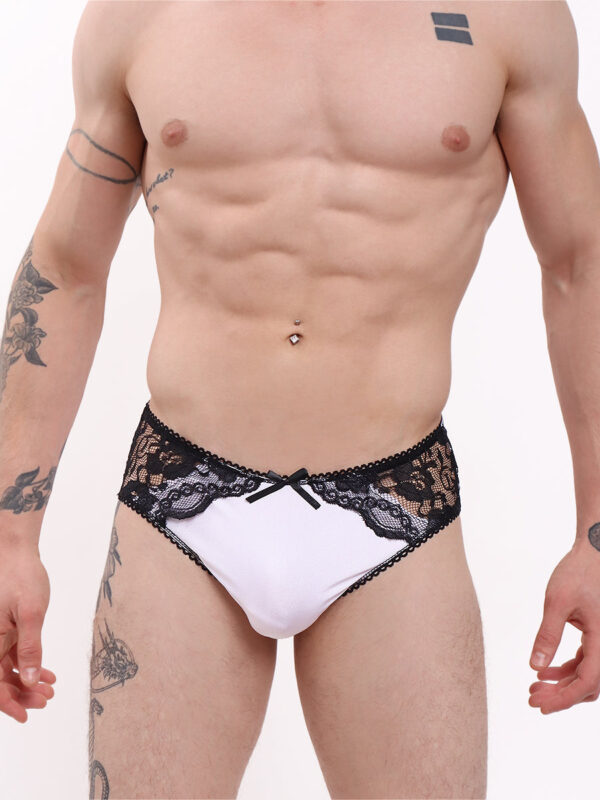 Men's Lace Trim Contrast Rosa Panty