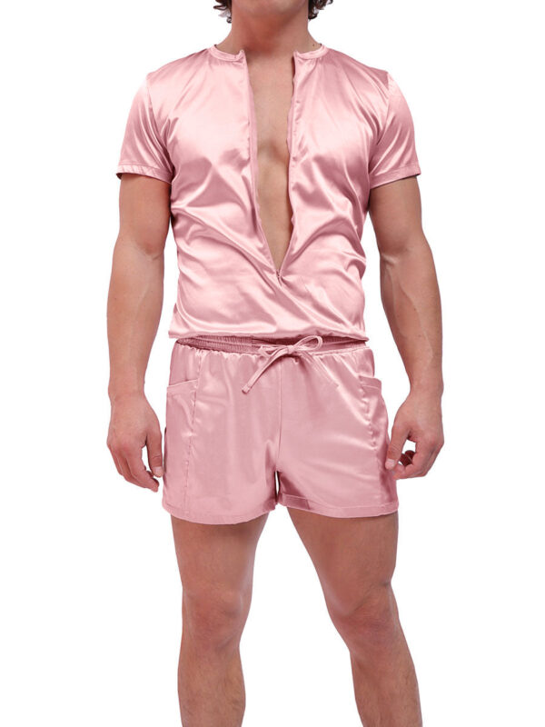 Men's Silky Pink Romper - Bild 9