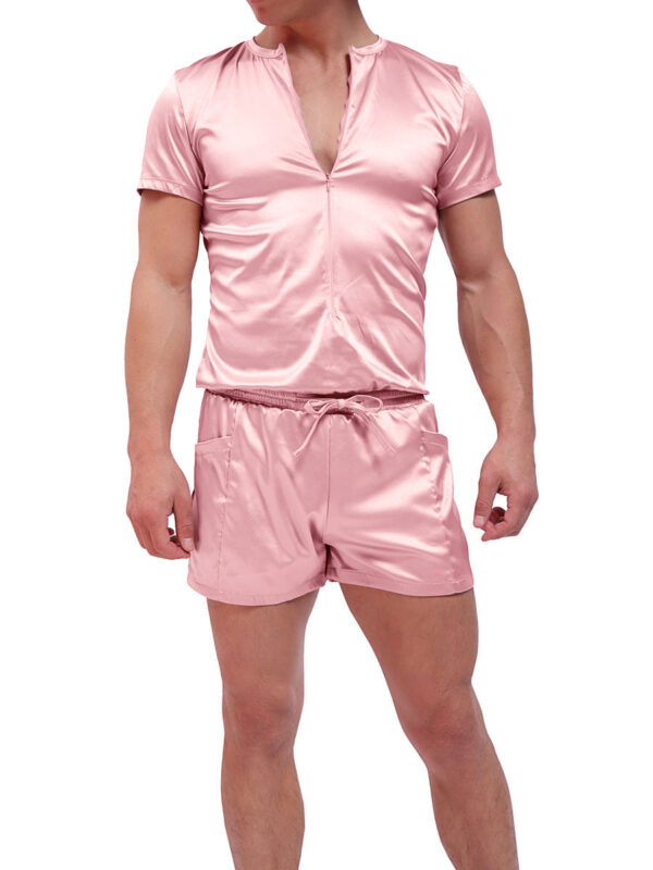 Men's Silky Pink Romper - Bild 4