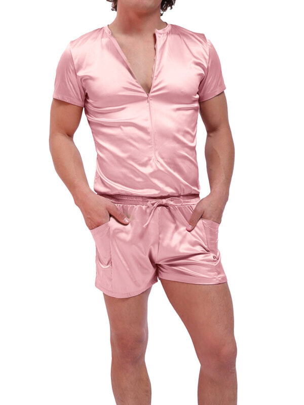 Men's Silky Pink Romper - Bild 10