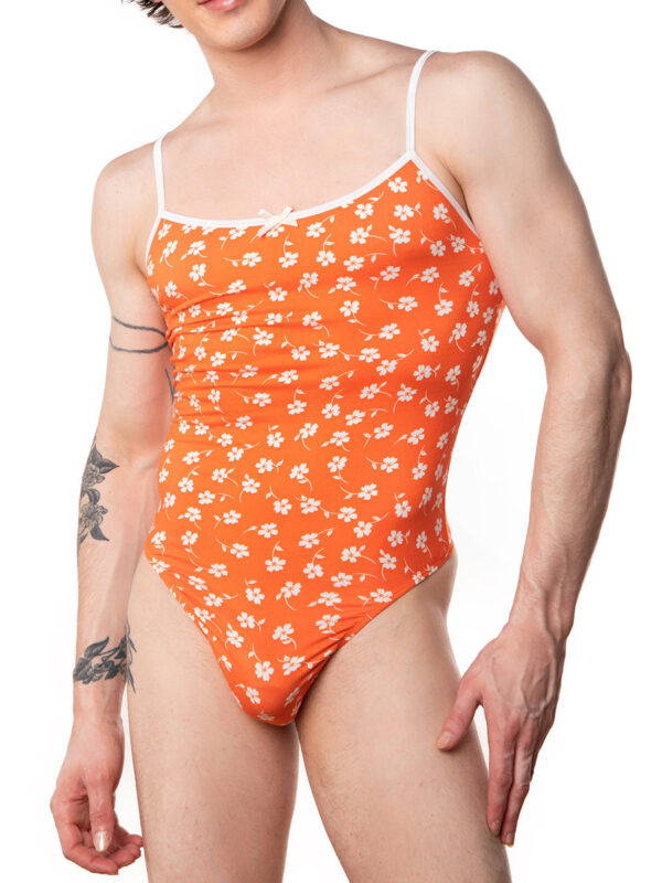 Men's Floral Daisy Thong Bodysuit