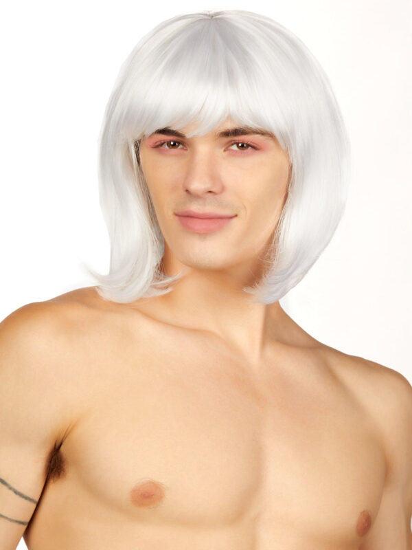 Pearl White Short Bob Wig for Men and Women