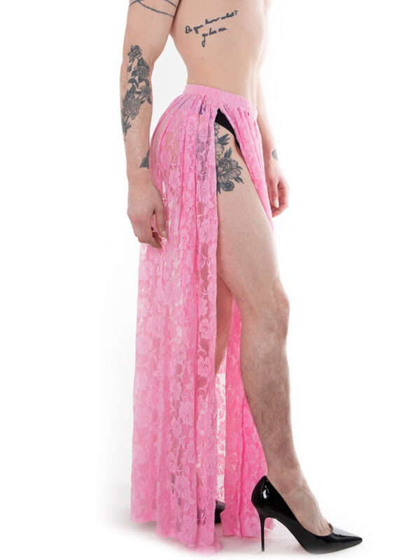 Men's Pink Lace Maxi Skirt - Pre-Order Now - Kuva 2