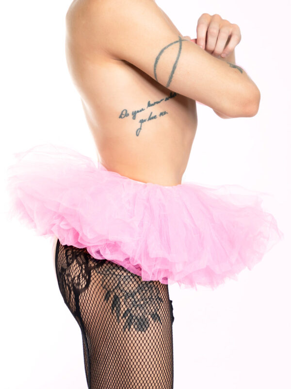 Men's Black Tutu Skirt with Fishnet Stockings - Kuva 2