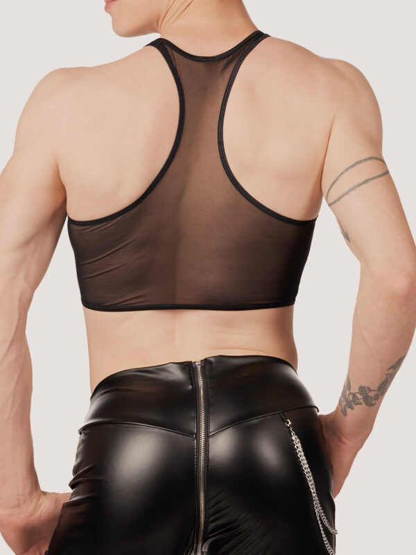 Men's Mesh Zip Crop Top - Stylish and Breathable - Afbeelding 3