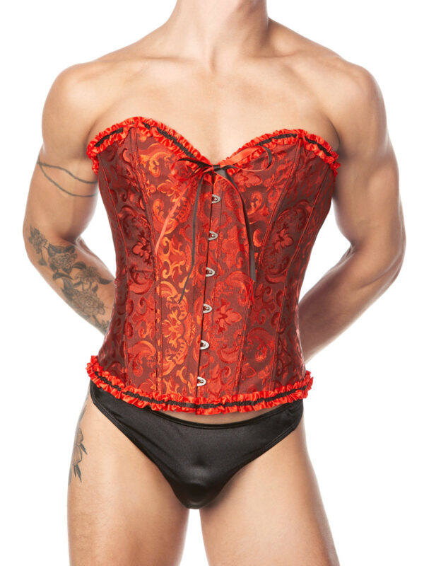 Men's Black and Red Gothic Corset