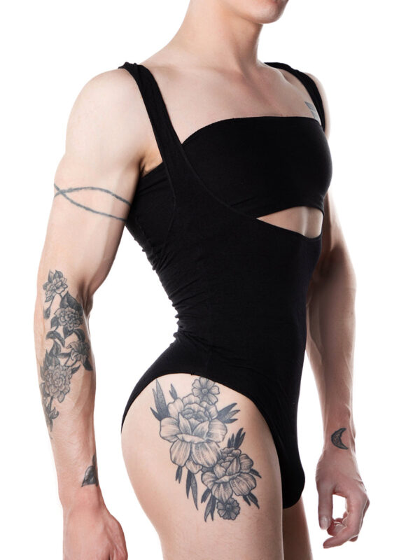 Men's Black Bandeau and Suspender Bodysuit – Image 2