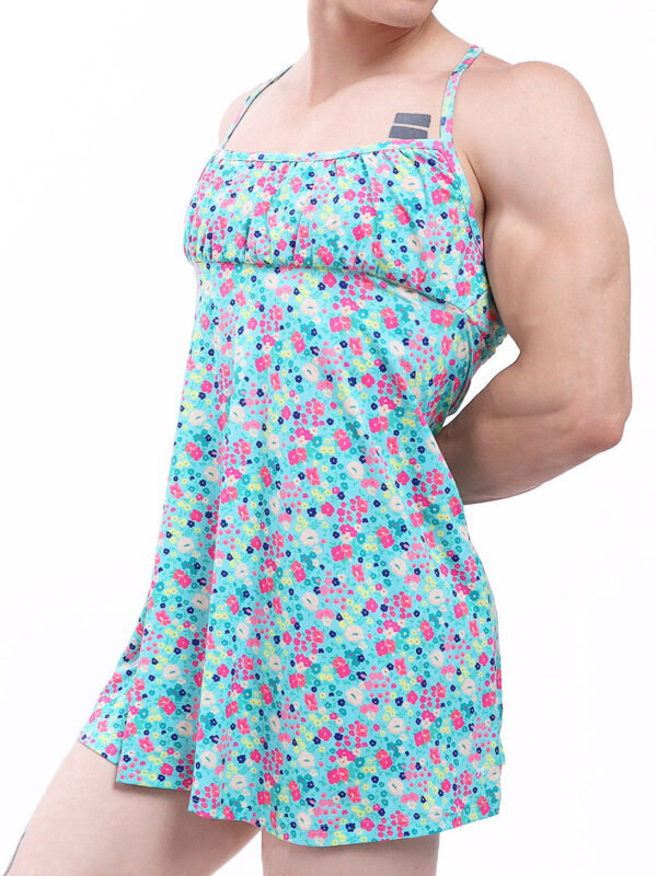 Men's Floral Garden Nightie Sleeveless Sleepwear - Image 2