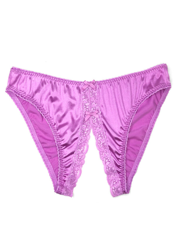 Men's Shimmer Satin Crotchless Panties - Pink - Kuva 3