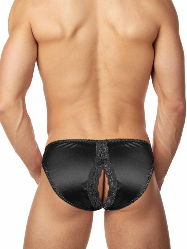 Men's Shimmer Satin Crotchless Panties - Sexy Lingerie