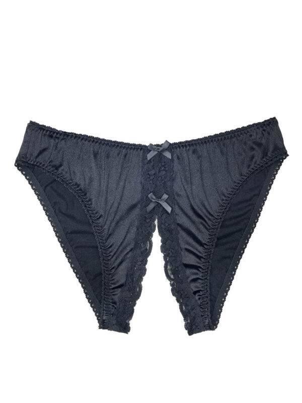 Men's Luxe Satin Crotchless Panties with Bow Detail - Bild 7