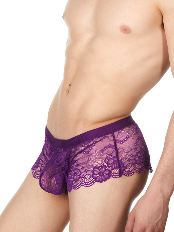 Valentina Lace Shorty for Men - Purple Lingerie Briefs - Bild 4