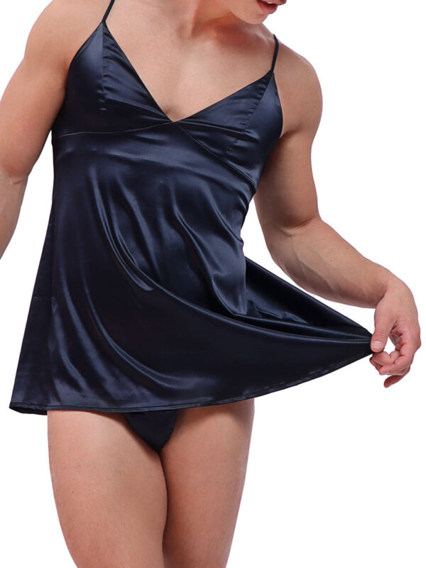 Elegant Men's Silky Chemise Nightwear