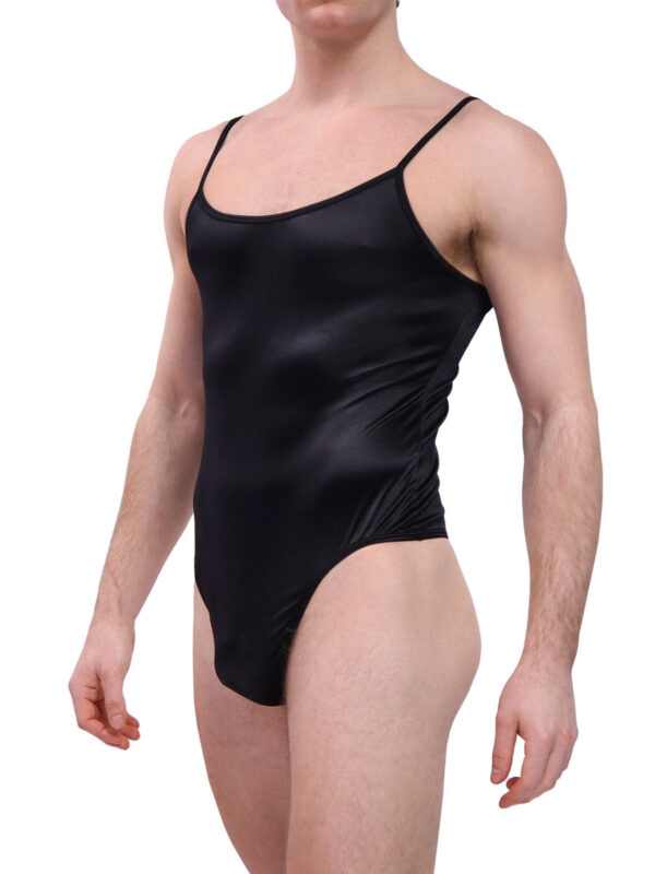 Men's Luxe Satin Thong Bodysuit - Image 4