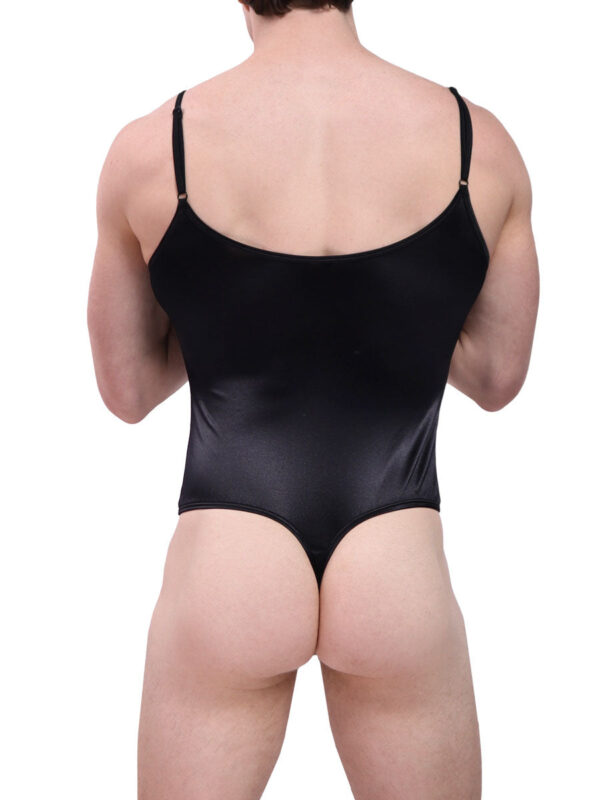 Men's Luxe Satin Thong Bodysuit - Image 5