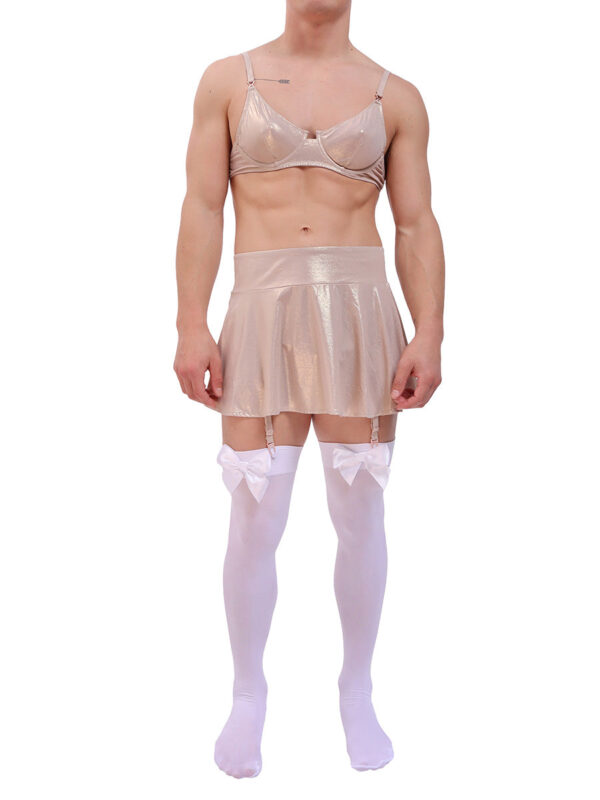 Men's Silver Mercury Skirt and Bralette Set - Image 3