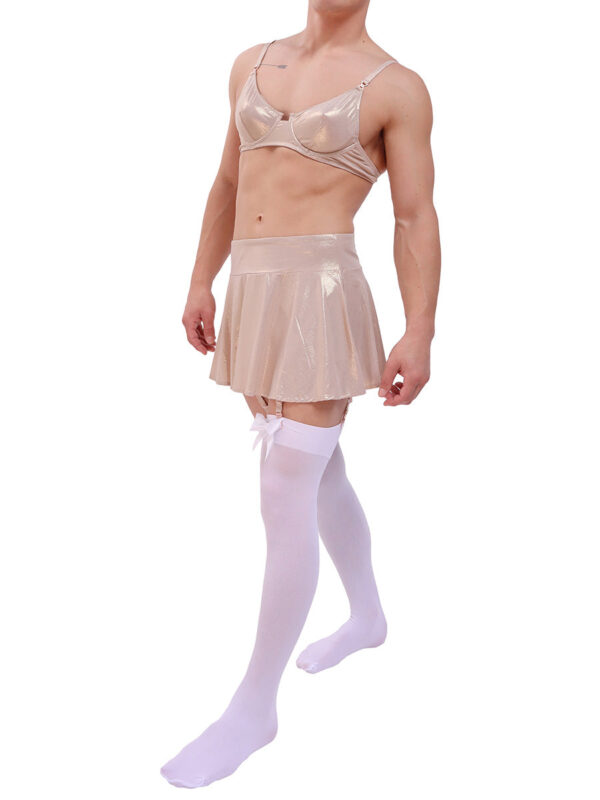 Men's Silver Mercury Skirt and Bralette Set - Image 6