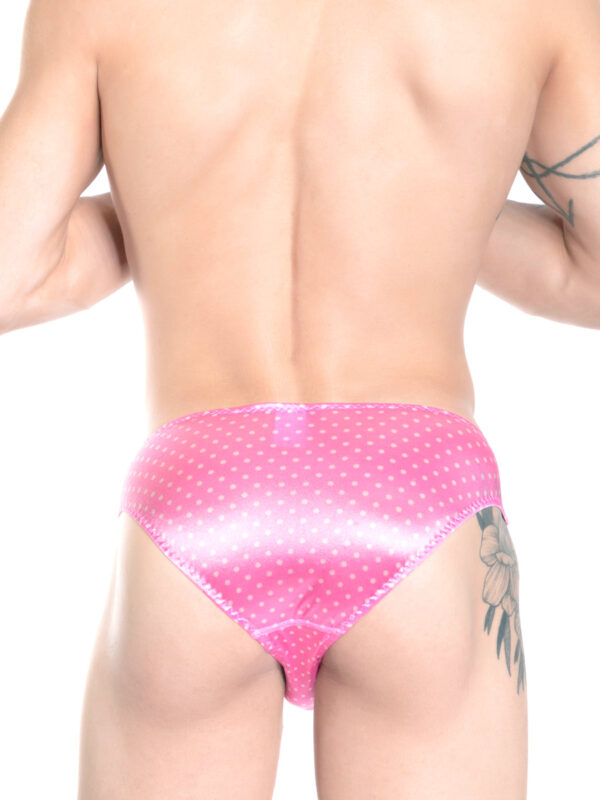 Men's Satin Pink Polka Dot Panty with Bow Accent - Kuva 2