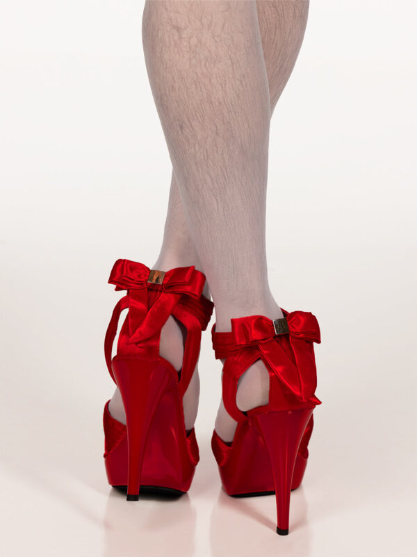 Women's Satin Ribbon & Bow Platform Heels – Image 7