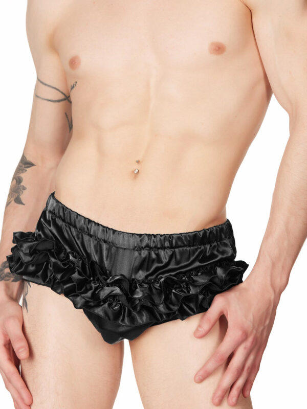 Men's Satin Ruffle Panty för stilfull komfort