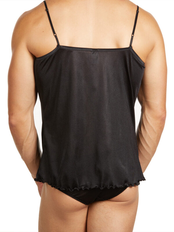 Men's Satin Tricot Camisole with Lace Trim - Kuva 2