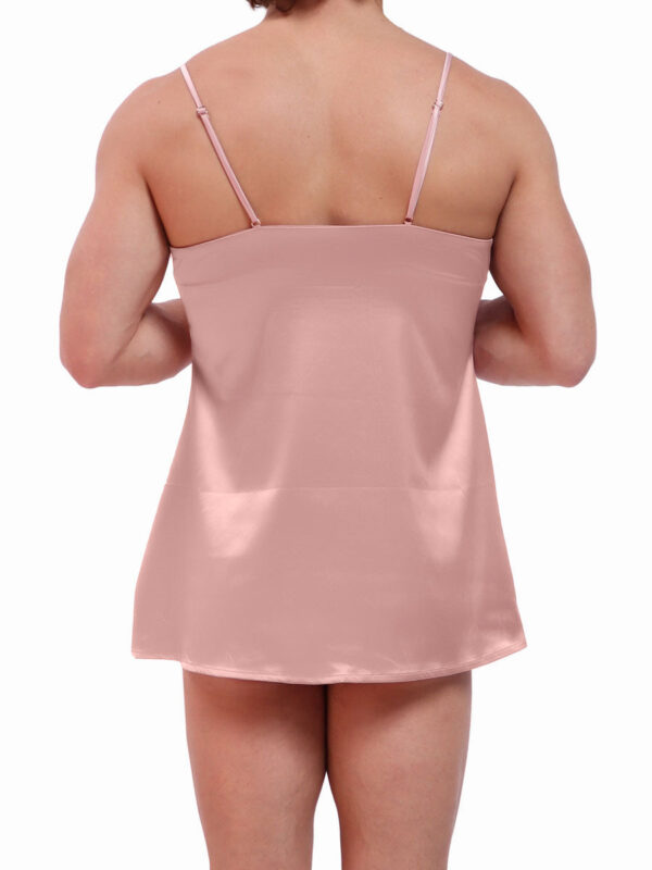 Men's Pink Silky Chemise with Lace Stockings - Kuva 6