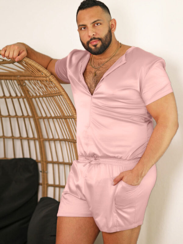 Men's Silky Pink Romper - Bild 7