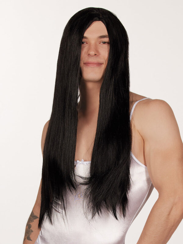 Long Black Straight Wig for Men and Women - Afbeelding 3