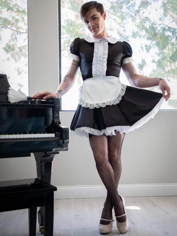 Elegant Men's French Maid Dress with Ruffles