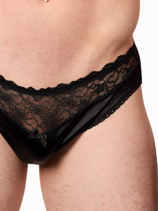 Luxe Satin & Lace Bikini Panty for Men - Bild 3