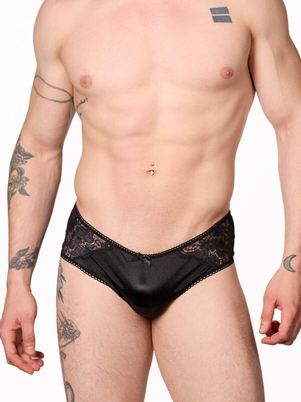 Men's Luxe Satin & Lace Hipster Panty - Bild 3