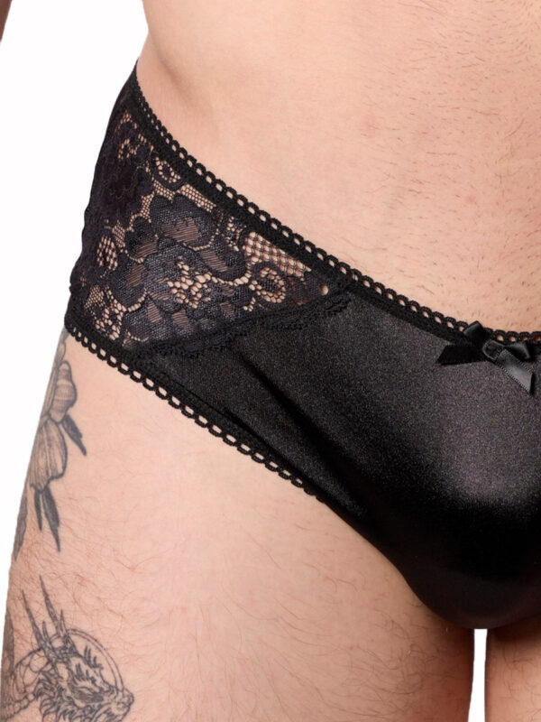 Men's Luxe Satin & Lace Hipster Panty - Bild 4