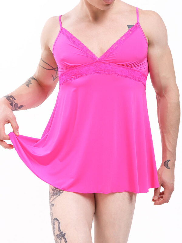 Men's Pink Glow Babydoll Lingerie