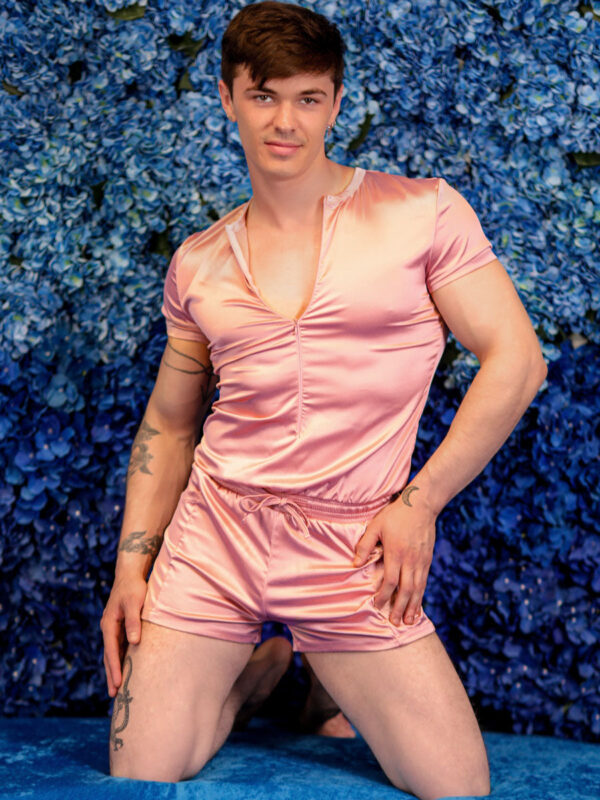 Men's Silky Pink Romper - Bild 3