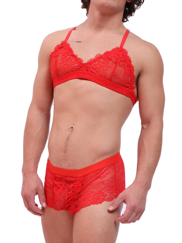 Men's Purple Lace Valentina Bra - Comfortable and Stylish - Kuva 3